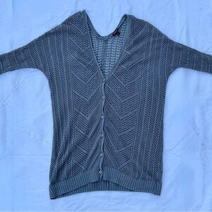 Torrid Gray V-Neck Button-Up Cardigan